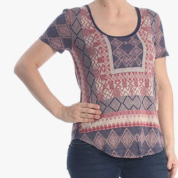 Lucky Brand Border Print Tee -  Women's XS - Picture 1 of 4